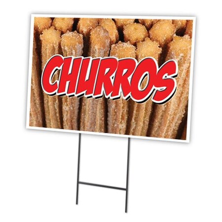 Signmission Churros Yard Sign & Stake outdoor plastic coroplast window, C-1216-DS-Churros C-1216-DS-Churros